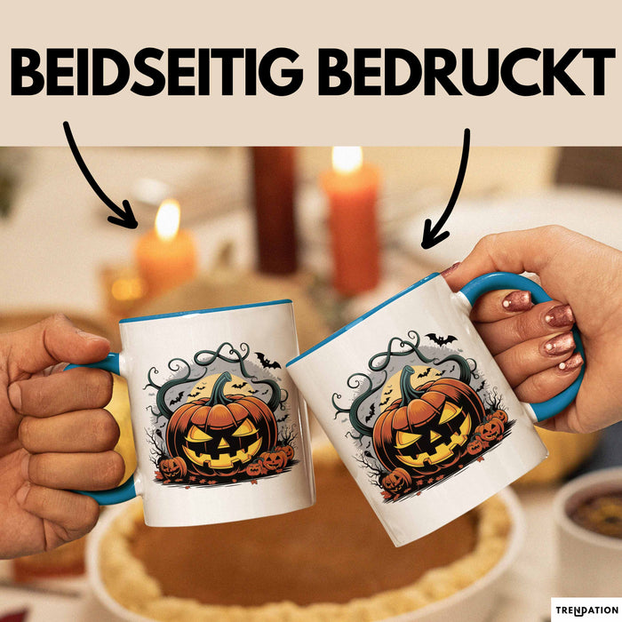 Halloween Tasse Geschenkidee für Grusel Saison Fans Blau Trendation