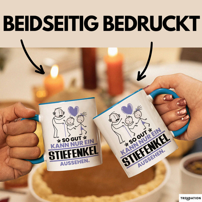 Stiefenkel Geschenk Tasse So Gut Kann Nur Ein Stiefenkel Aussehen Geschenkidee Kaffee-Becher Blau Trendation