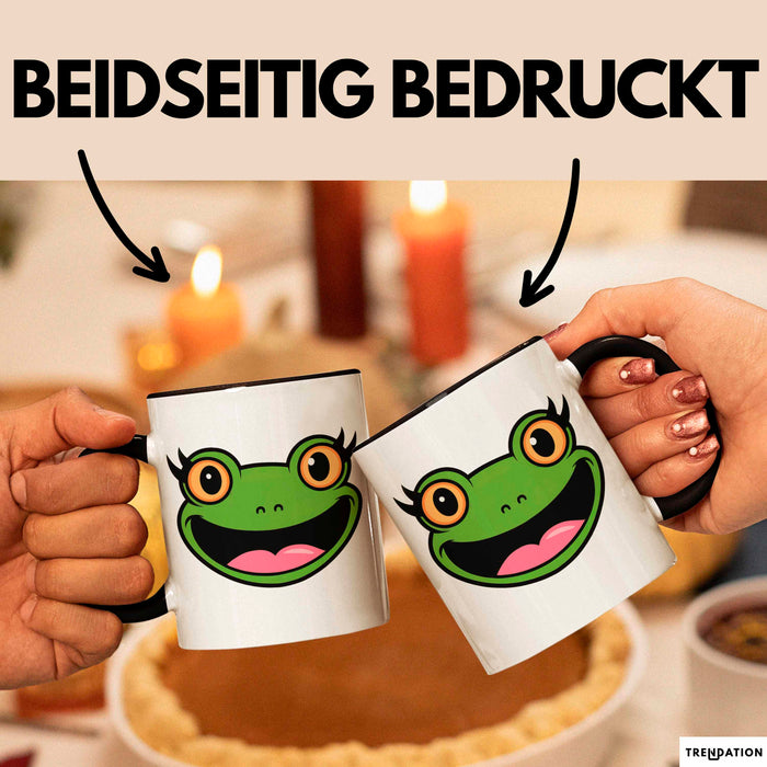 Frosch Tier Tasse Geschenk Lustige Geschenkidee Spruch Schwarz Trendation