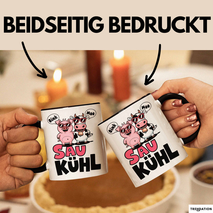 Schweinebauer Schweine Kuh Tier Tasse Geschenk Lustige Geschenkidee Spruch Sau Kuhl Trendation