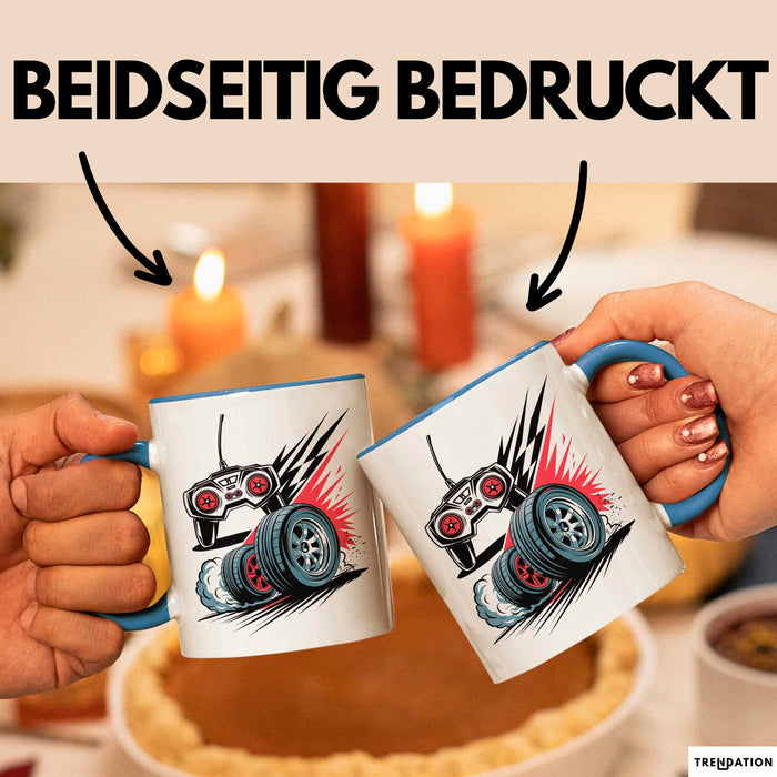 RC Car Fahrer Tasse Geschenkidee Fernsteuerungsauto Fan Geschenkidee Lustig Blau Trendation