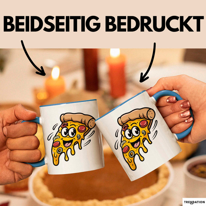 Pizzaliebhaber Tasse Geschenkidee für Pizza Slice Süchtige Blau Trendation