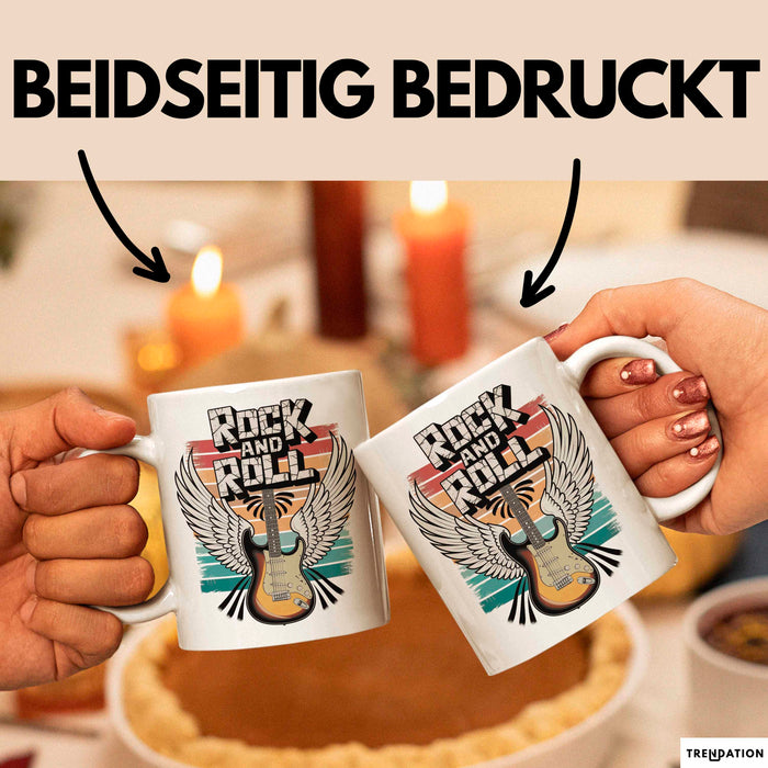 Gitarre Musikliebhaber Musiker Gitarrist Tasse Geschenk Lustige Geschenkidee Spruch Rock’n’Roll Weiß Trendation