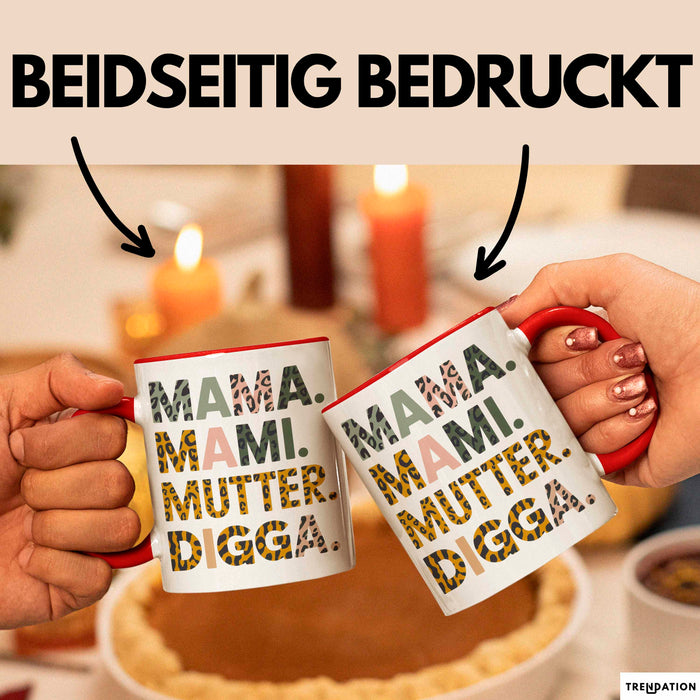Mama Muttertag Tasse Becher Geschenk Lustige Geschenkidee Spruch Mama Mami Mutter Digga Rot Trendation