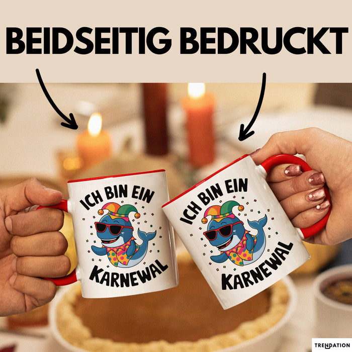 Kölner Karneval Tasse Geschenk Ich bin Karneval Fan Rot Trendation