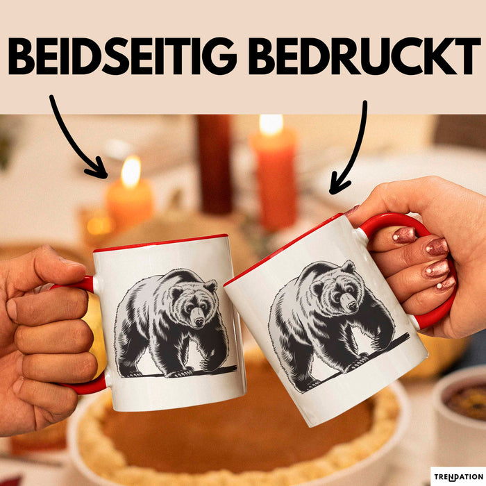 Bär Tierliebhaber Tasse Geschenk Lustige Geschenkidee Spruch Rot Trendation
