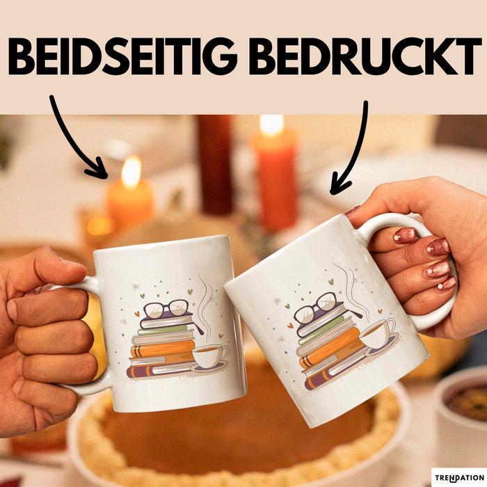 Bücherwurm Tasse Geschenk Lustige Geschenkidee Spruch Für Lese Liebhaber Weiß Trendation