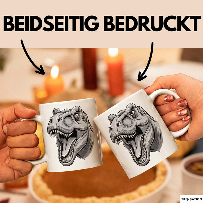 Dinosaurier Tier Tasse Geschenk Lustige Geschenkidee Spruch Weiß Trendation