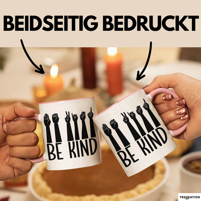 Be Kind Tasse Geschenk Sozialarbeiter Soziale Arbeit Tassen Geschenkidee Rosa Trendation