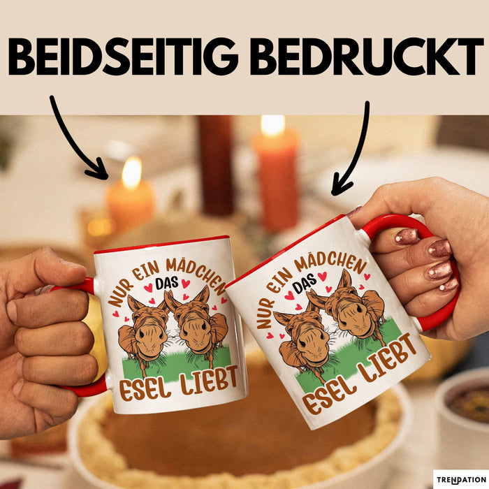 Esel-Liebhaberin Tasse Geschenk Mädchen Frauen Esel-Liebhaber Geschenkidee Becher Rot Trendation