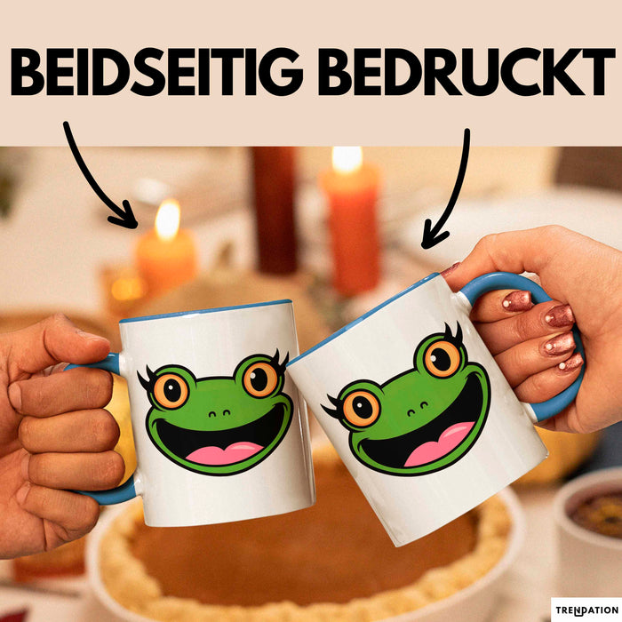 Frosch Tier Tasse Geschenk Lustige Geschenkidee Spruch Blau Trendation