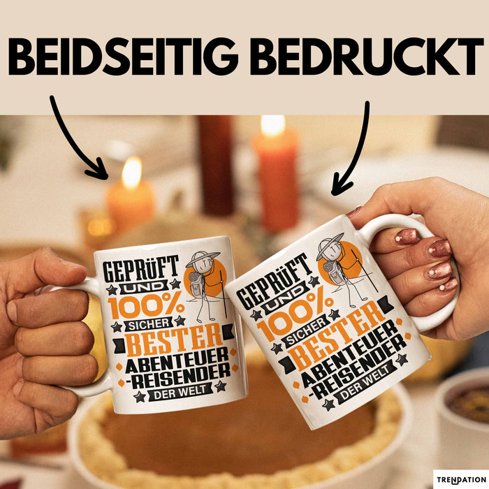 Abenteurreisender Geschenk Lustiger Spruch für Abenteurreisender Geschenkidee Bester Abenteurreisender Der Welt Weiß Trendation