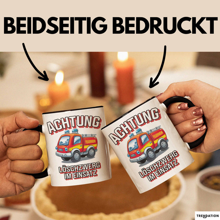 Feuerwehrmann Tasse Geschenk Feuerzwerg Im Einsatz Feuerwehr Trendation