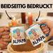 Vater Papa Tasse Gschenk Alpaka Llama Alpapa Geschenkidee Spruch für Vater zum Vatertag Blau Trendation