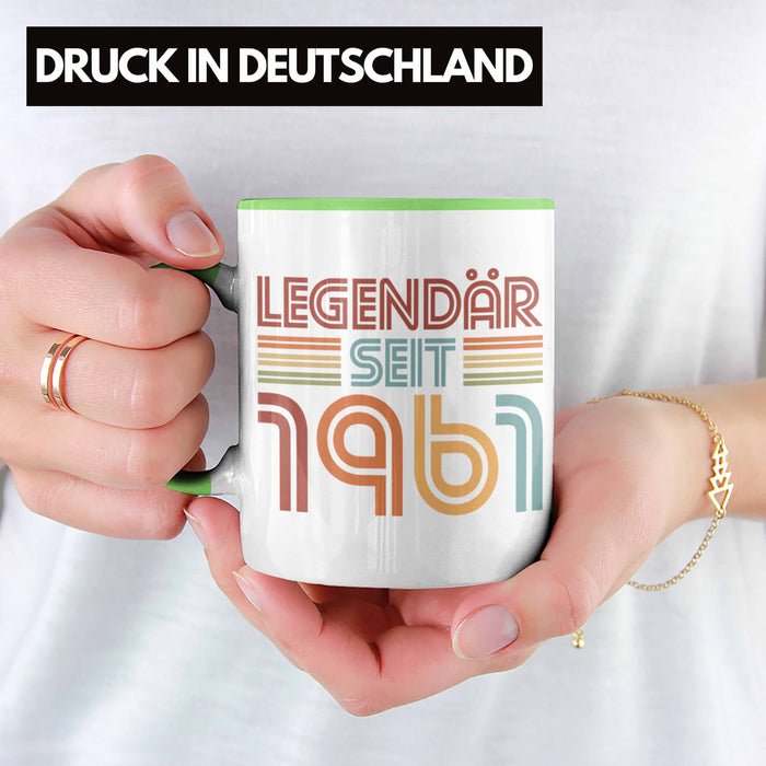 Trendation - 60. Geburtstag Tasse Frau Männer Geschenk 60er Geschenkidee 60 Mutter Vater Mann Frauen Lustig Geschenke Deko Grün Trendation