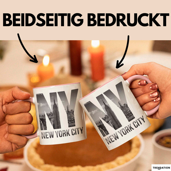 New York City USA Tasse Geschenk Lustige Geschenkidee Spruch Rosa Trendation