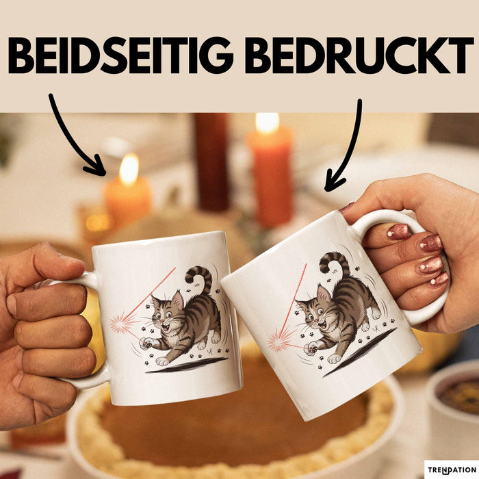 Katzenliebhaber Tasse Geschenkidee für Katzenfreunde Weiß Trendation