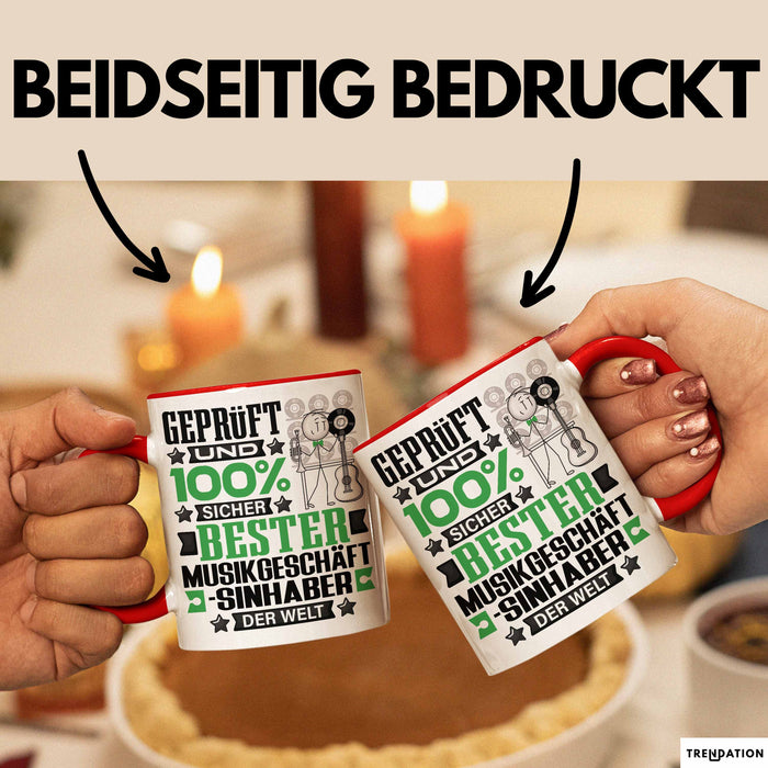 Musikgeschäftsinhaber Geschenk Lustiger Spruch für Musikgeschäftsinhaber Geschenkidee Bester Musikgeschäftsinhaber Der Welt Rot Trendation