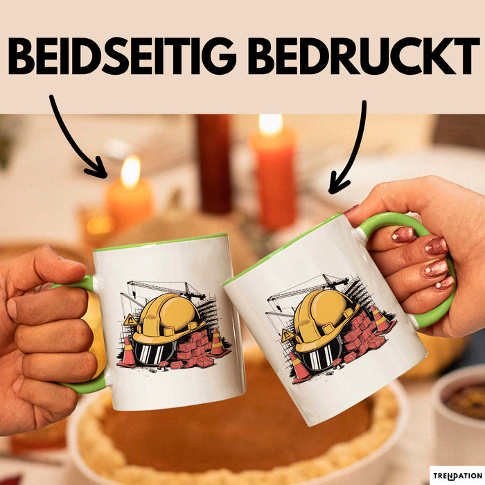 Bauarbeiter Tasse Geschenkidee Bauprofi Lustiger Spruch Geschenkidee Lustig Grün Trendation
