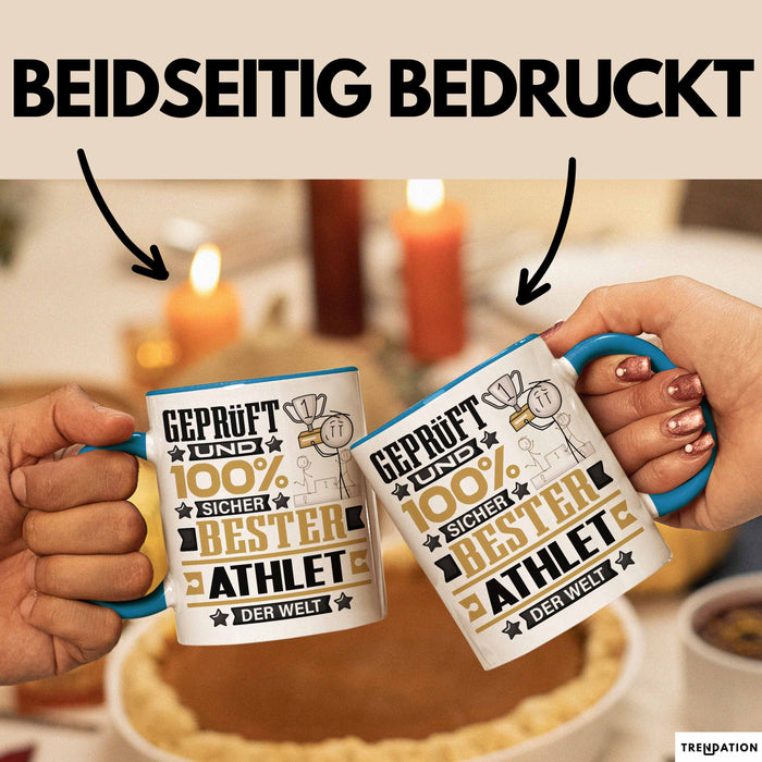 Athlet Geschenk Lustiger Spruch für Athlet Geschenkidee Bester Athlet Der Welt Blau Trendation