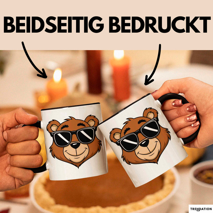 Teddybär Tier Sonnenbrille Tasse Geschenk Lustige Geschenkidee Spruch Trendation