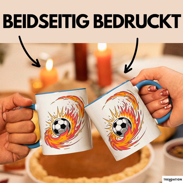 Fußballfan Tasse Geschenkidee für Fußballliebhaber Blau Trendation