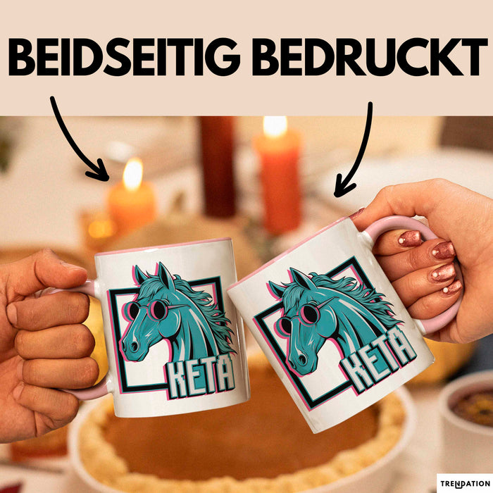 Pferde Tierliebhaber Tasse Geschenk Lustige Geschenkidee Spruch Keta Ketamin Pferd Rosa Trendation