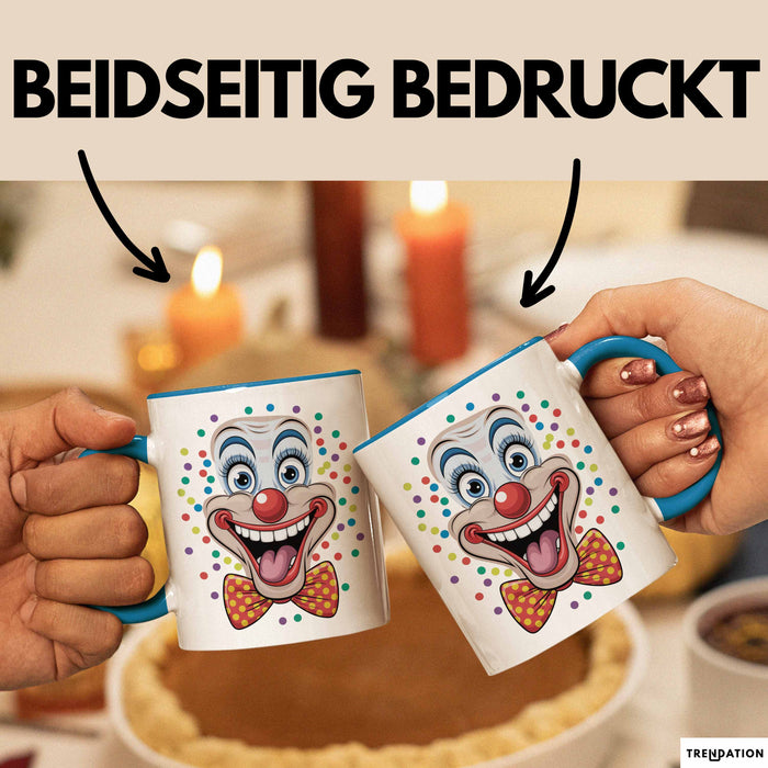 Zirkus Tasse Geschenk Lachender Clown Geschenkidee Künstler Blau Trendation