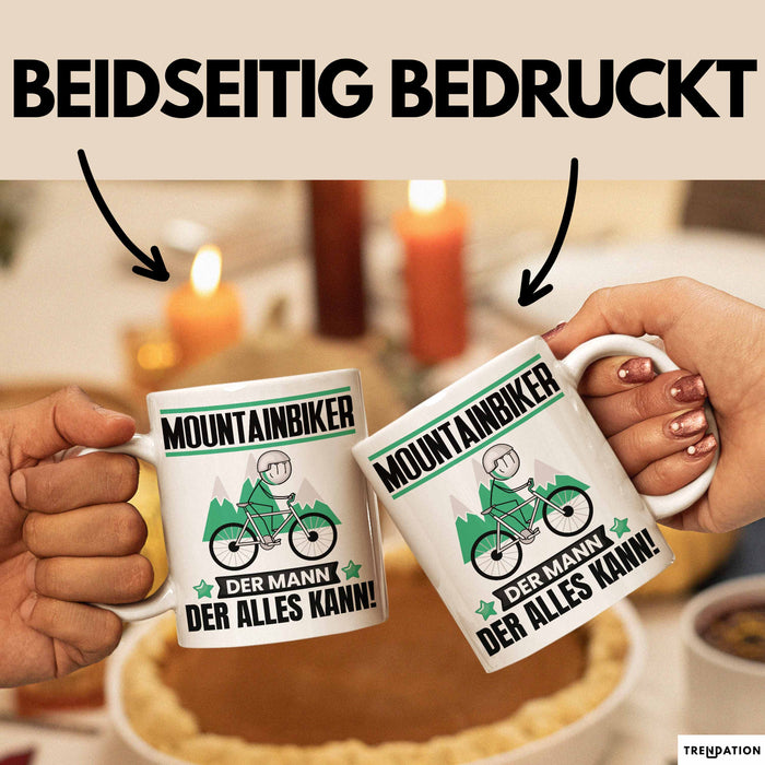 Mountainbiker Tasse Geschenk für Mountainbiker Der Mann Der Alles Kann Geschenkidee zum Geburtstag Weiß Trendation
