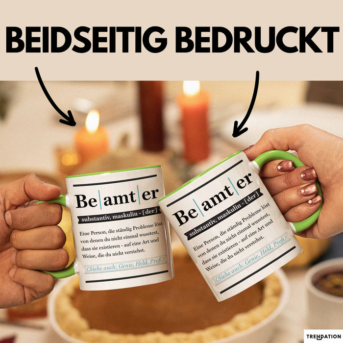 Beamter Tasse Geschenk Humorvoll Kollege Abschiedsgeschenk Grün Trendation