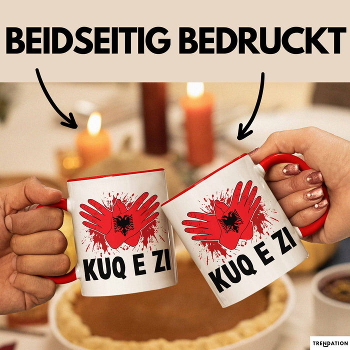 Albanische Flagge Shqip Shqiponja Albanischer Adler Albanien Tasse Geschenkidee Rot Trendation