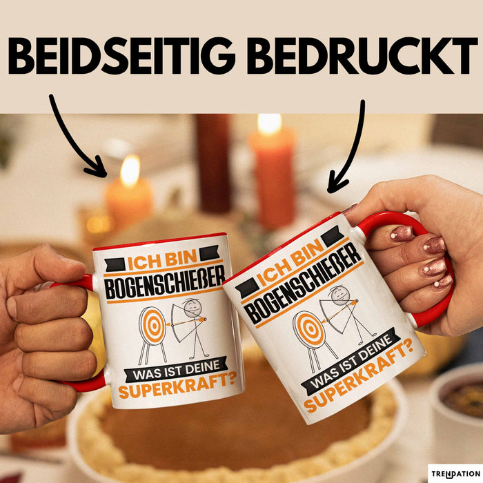 Bogenschießer Tasse Geschenk für Bogenschießer Geburtstag Lustiger Spruch Kaffee-Becher Was Ist Deine Superkraft Trendation