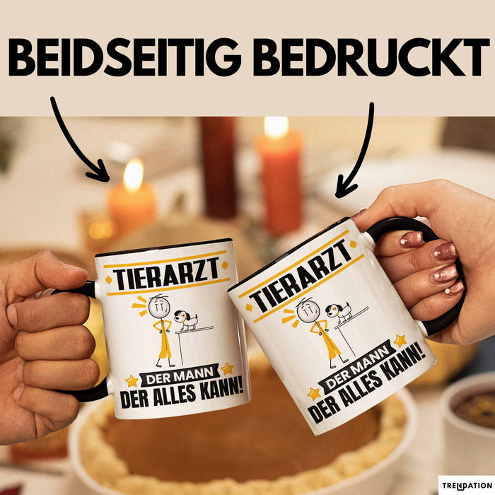 Tierarzt Tasse Geschenk für Tierarzt Der Mann Der Alles Kann Geschenkidee zum Geburtstag Schwarz Trendation