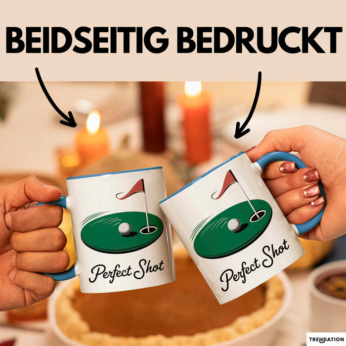 Golf Liebhaber Tasse Perfekter Schlag Geschenkidee Blau Trendation