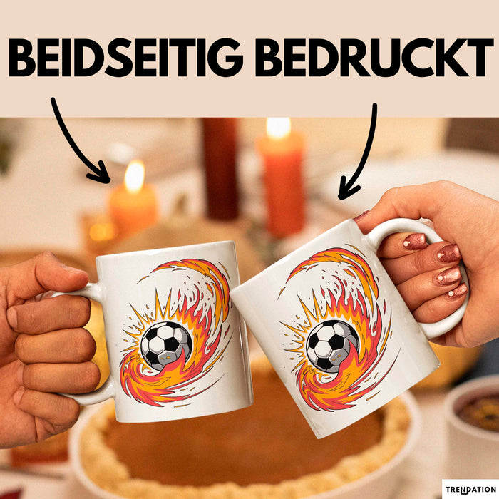 Fußballfan Tasse Geschenkidee für Fußballliebhaber Weiß Trendation