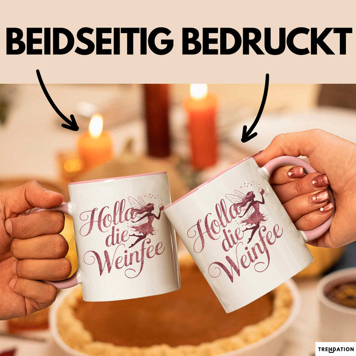 Weintrinker Trinken Fee Tasse Geschenk Lustige Geschenkidee Spruch Weinliebhaber Fee Rosa Trendation