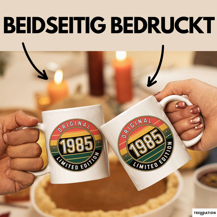 40 Geburtstag Party Tasse Geschenk Lustige Geschenkidee Spruch Original 1985 Limitierte Edition Weiß Trendation