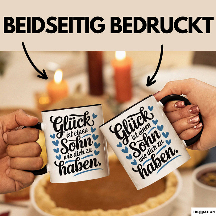 Sohn Tasse Geschenk Glueck Ist Einen Sohn Wie Dich Geschenkidee Mama Papa