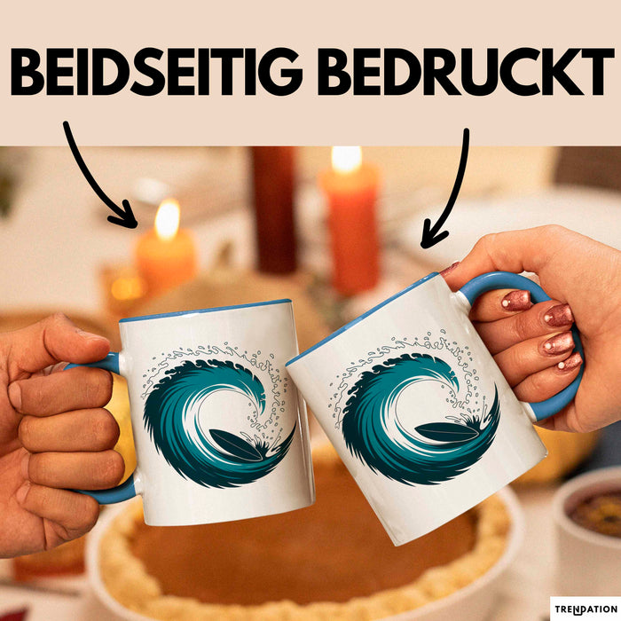 Surfer Tasse Geschenkidee Wellenreiter Lustiger Spruch Geschenkidee Lustig Blau Trendation
