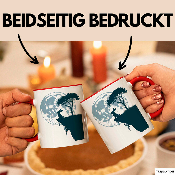 Kaninchen Hase Tierliebhaber Tasse Geschenk Lustige Geschenkidee Spruch Rot Trendation