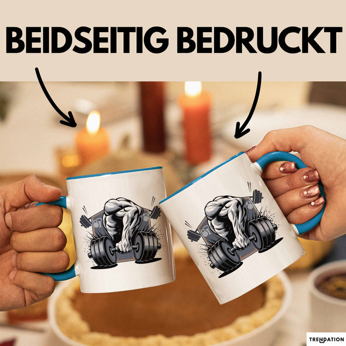 Fitness Enthusiast Tasse Geschenkidee für Fitnessliebhaber Blau Trendation