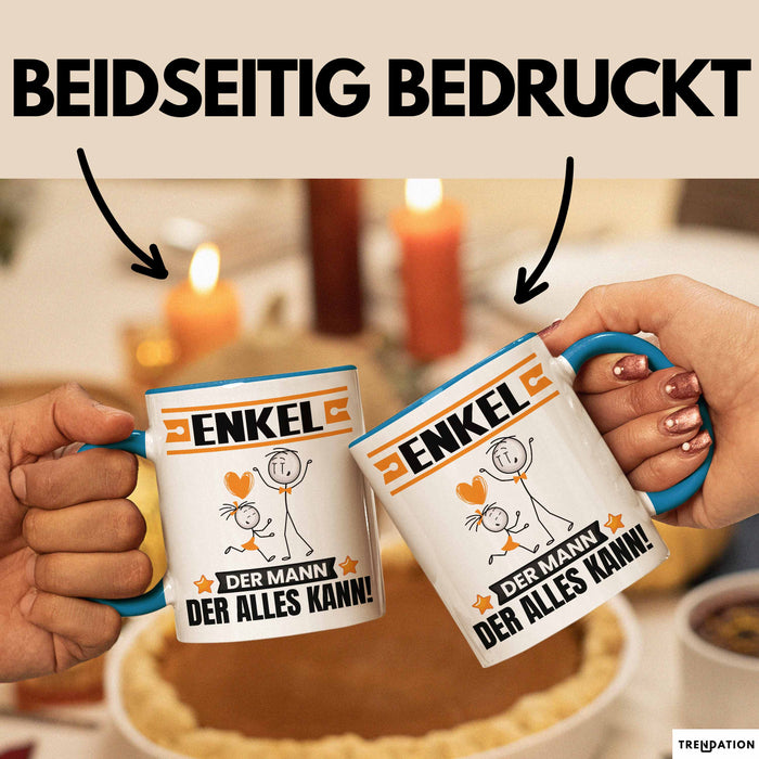 Enkel Tasse Geschenk für Enkel Der Mann Der Alles Kann Geschenkidee zum Geburtstag Blau Trendation