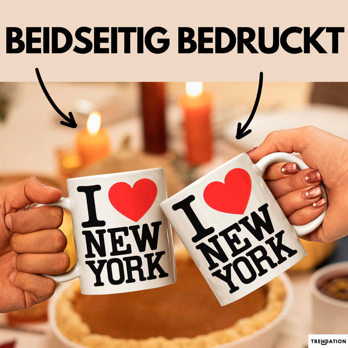 New York City USA Tasse Geschenk Lustige Geschenkidee Spruch Ich Liebe New York Weiß Trendation