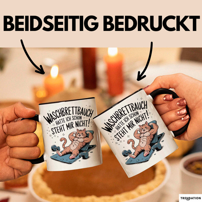 Fitnessstudio Training Tasse Geschenk Lustige Geschenkidee Waschbrettbauch Hatte Ich Schon Trendation