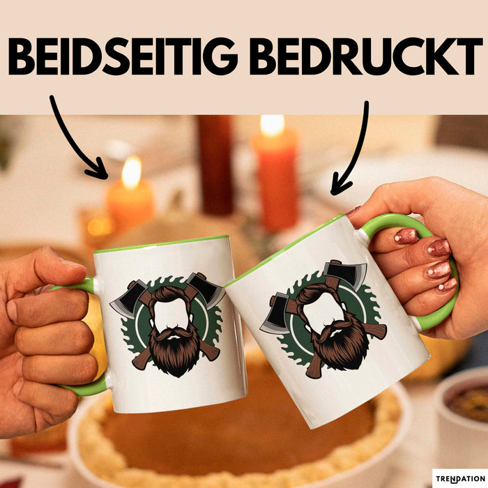 Holzfäller Tasse Geschenkidee Waldarbeiter Lustiger Spruch Geschenkidee Lustig Grün Trendation