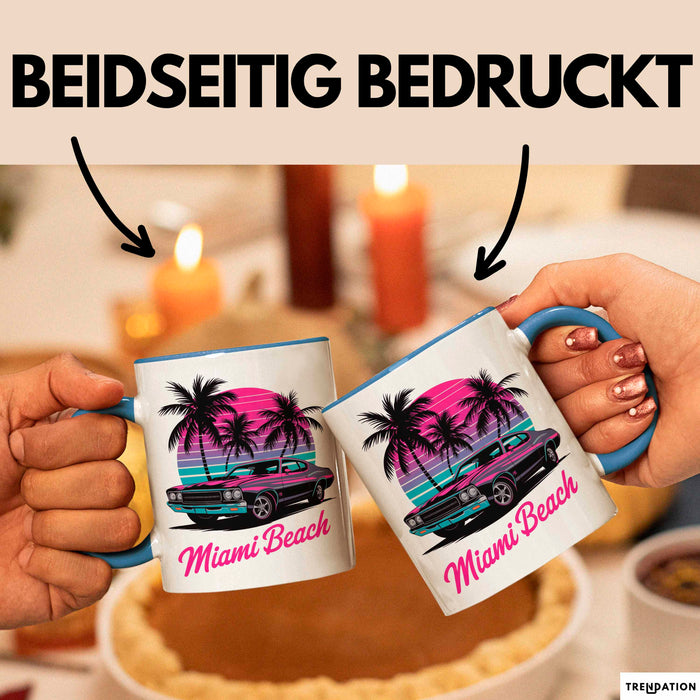 Miami Florida USA Tasse Geschenk Lustige Geschenkidee Spruch Strand Blau Trendation
