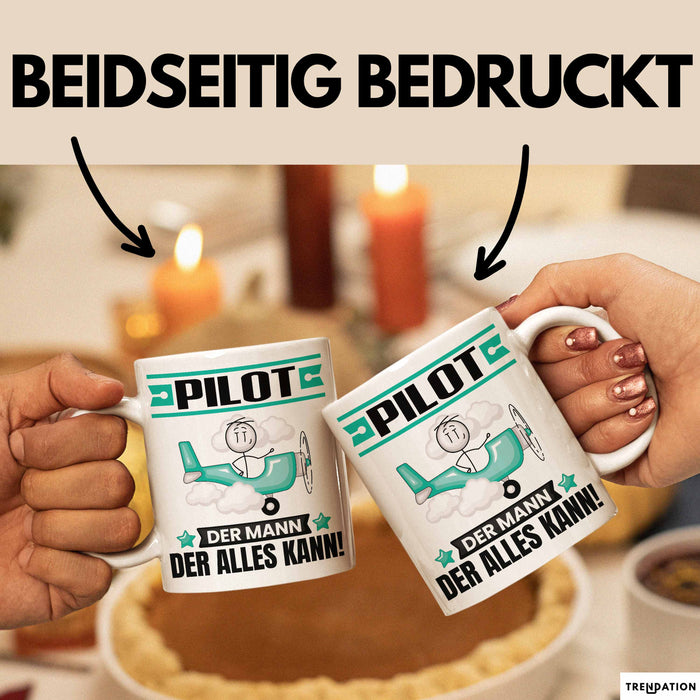 Pilot Tasse Geschenk für Pilot Der Mann Der Alles Kann Geschenkidee zum Geburtstag Weiß Trendation