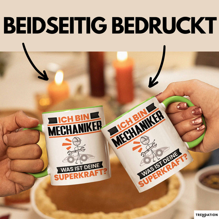 Mechaniker Tasse Geschenk für Mechaniker Geburtstag Lustiger Spruch Kaffee-Becher Was Ist Deine Superkraft Trendation