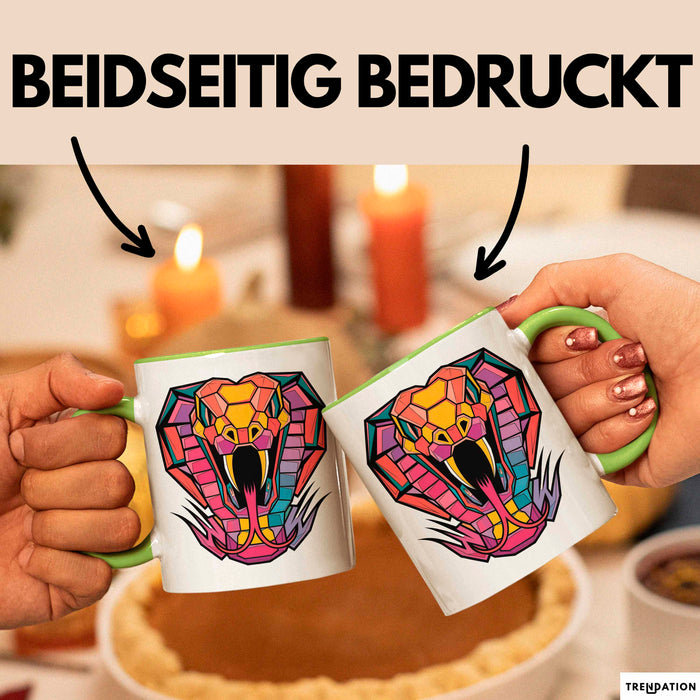 Reptil Schlange Tier Tasse Geschenk Lustige Geschenkidee Spruch Grün Trendation
