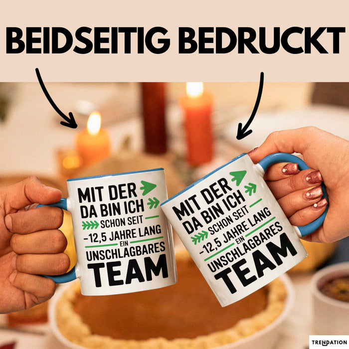 Romantische Pärchen Tasse Geschenk Team seit 12,5 Jahren Geschenkidee Lustig Blau Trendation
